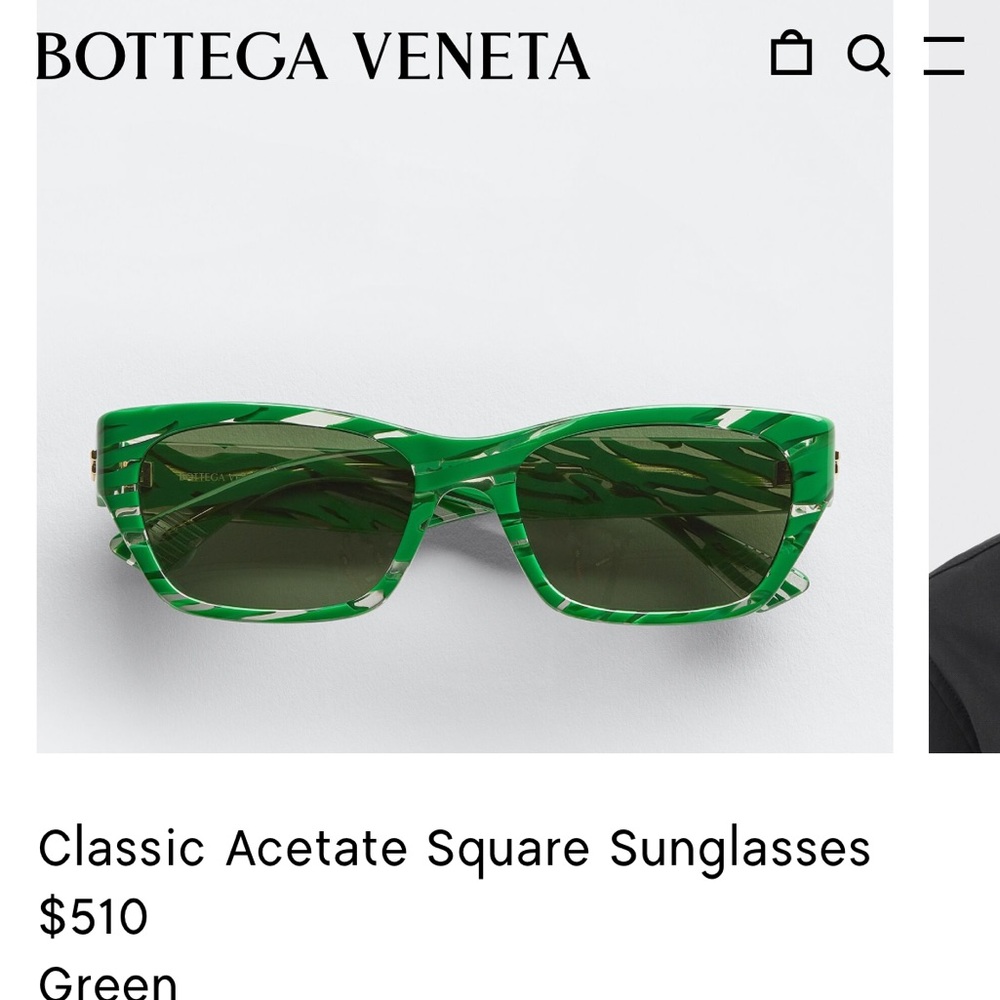 Bottega Veneta green acetate sunglasses